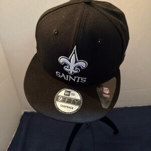 New Era Black Saints Snapback Cap